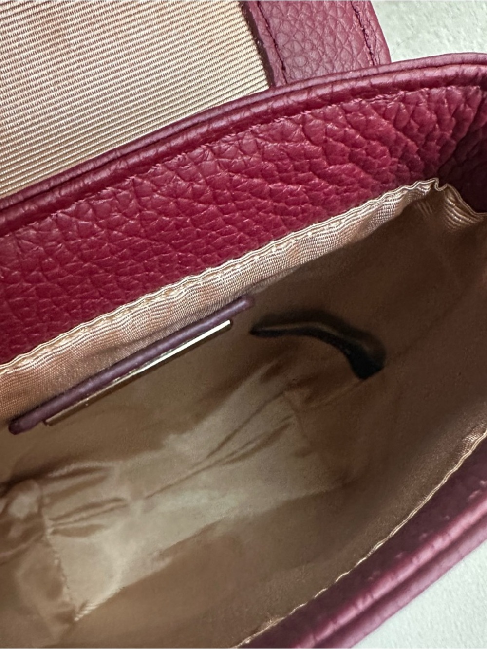 Clove + Revel Genuine Leather Crossbody Bag | Suede Detail Gold Lock Mini Bag - Picture 9 of 16